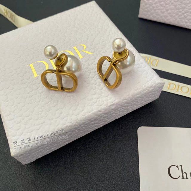 Dior飾品 迪奧經典熱銷款復古銅色金色耳釘耳環  zgd1407